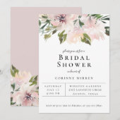 Dusty Mauve Botanical Bridal Shower Invitation Aankondiging (Voorkant / Achterkant)