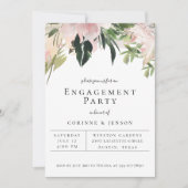 Dusty Mauve Botanical Floral Engagement Party Aankondiging (Voorkant)