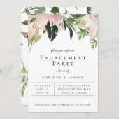 Dusty Mauve Botanical Floral Engagement Party Aankondiging (Voorkant / Achterkant)