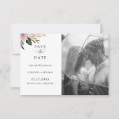 Dusty Mauve Botanical Photo Save the Date Aankondiging (Voorkant)