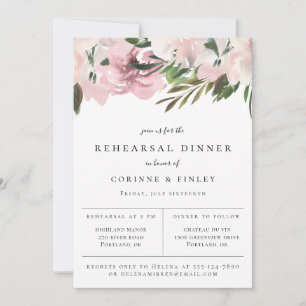 Dusty Mauve Botanical Rehearsal Dinner Aankondiging