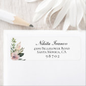 Dusty Mauve Botanical retouradres Etiket (Insitu)