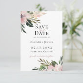 Dusty Mauve Botanical Save the Date Aankondiging (Staand voorkant)