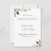 Dusty Mauve Botanical Wedding Details Kaart (Voorkant)