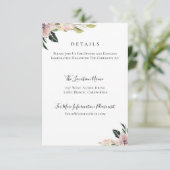 Dusty Mauve Botanical Wedding Details Kaart (Staand voorkant)