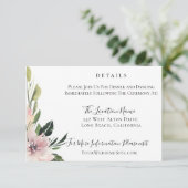 Dusty Mauve Botanical Wedding Details Kaart (Staand voorkant)