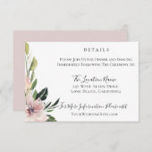 Dusty Mauve Botanical Wedding Details Kaart (Voorkant / Achterkant)