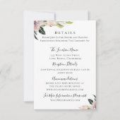 Dusty Mauve Botanical Wedding Details Kaart (Voorkant)