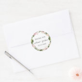 Dusty Mauve Botanical Wedding Favor Ronde Sticker (Envelop)