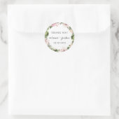 Dusty Mauve Botanical Wedding Favor Ronde Sticker (Tas)