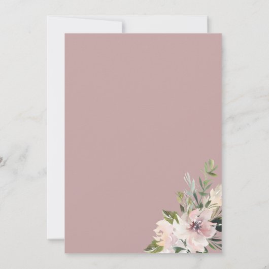 Dusty Mauve Botanical Wedding Invitation Aankondiging (Achterkant)