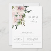 Dusty Mauve Botanical Wedding Invitation Aankondiging (Voorkant)