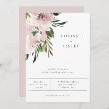 Dusty Mauve Botanical Wedding Invitation