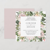 Dusty Mauve Botanical Wedding Invitation Kaart (Voorkant / Achterkant)