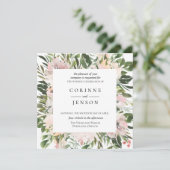 Dusty Mauve Botanical Wedding Invitation Kaart (Staand voorkant)