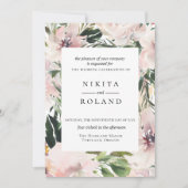 Dusty Mauve Botanical Wedding Invitation Kaart (Voorkant)