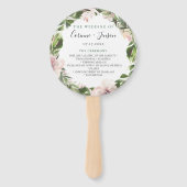 Dusty Mauve Botanical Wedding Program Hand Fans Handwaaier (Voorkant)
