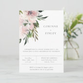 Dusty Mauve Botanical Wedding Reception Aankondiging (Staand voorkant)
