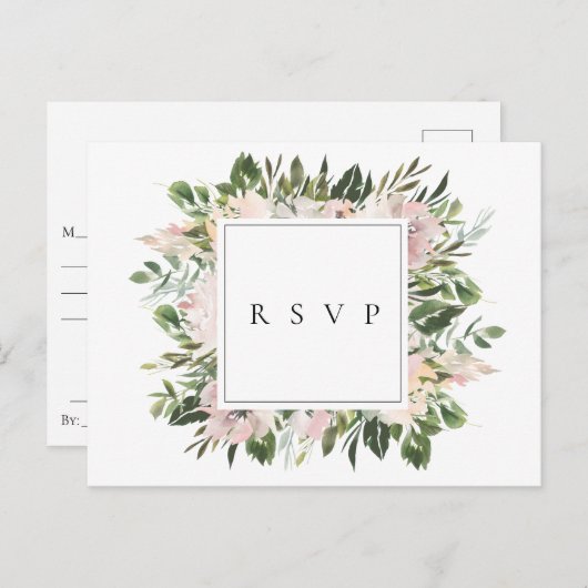 Dusty Mauve Botanical Wedding RSVP Song Request Uitnodiging Briefkaart (Voorkant / Achterkant)