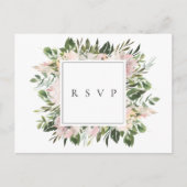 Dusty Mauve Botanical Wedding RSVP Song Request Uitnodiging Briefkaart (Voorkant)