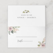 Dusty Mauve Botanische Bruiloft Plaatskaartje (Buitenkant ongevouwen)