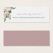 Dusty Mauve Botanische Bruiloft Website RSVP Mini Visitekaartjes (Voorkant /achterkant)