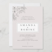 Dusty Mauve bruiloft uitnodiging (Voorkant)