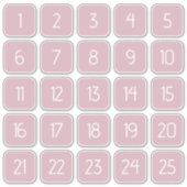 Dusty Mauve Customizable Square Number Stickers (Voorkant)