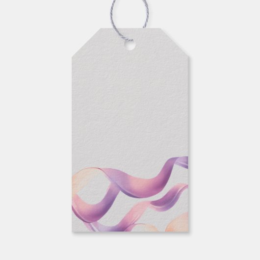 Dusty Mauve en Perzik Pioen Gift Labels Cadeaulabel (Achterkant)