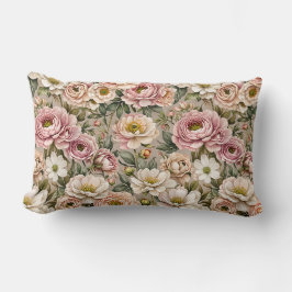 Dusty Mauve en witte rozen Kussen