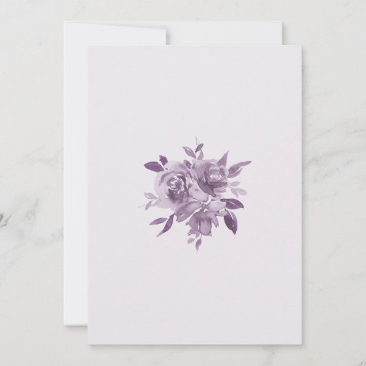 Dusty Mauve Floral Rozen Botanische bruiloft Kaart (Achterkant)