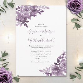 Dusty Mauve Floral Rozen Botanische bruiloft Kaart