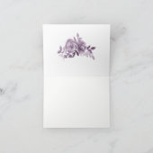 Dusty Mauve Floral Rozen Foliage Wedding Bedankkaart (Binnen)