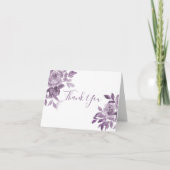 Dusty Mauve Floral Rozen Foliage Wedding Bedankkaart (Voorkant)