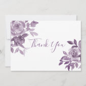 Dusty Mauve Floral Rozen Foliage Wedding Bedankkaart (Voorkant)