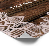 Dusty Mauve Floral Rozen Rustic Wood Wedding Poster (Hoek)