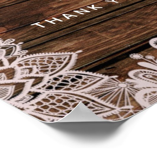 Dusty Mauve Floral Rozen Rustic Wood Wedding Poster (Hoek)