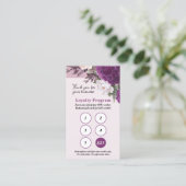 Dusty Mauve Floral Service Loyalty 5-stempel Visitekaartje (Staand voorkant)