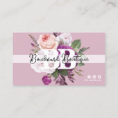 Dusty Mauve  Floral Service Loyalty Stamp Visitekaartje (Achterkant)