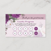 Dusty Mauve  Floral Service Loyalty Stamp Visitekaartje (Voorkant)