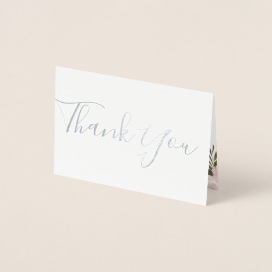 Dusty Mauve Floral Wedding Photo Dank u kaart (Voorkant)