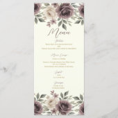 Dusty Mauve & Ivory Bloom Botanical Wedding Menu (Voorkant)