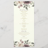 Dusty Mauve Ivory Bloom Botanical Wedding Program Menu (Achterkant)