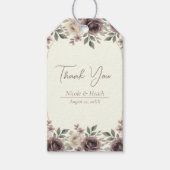 Dusty Mauve & Ivory Bloom Botanische bruiloft Cadeaulabel (Voorkant)