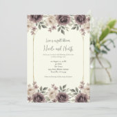 Dusty Mauve & Ivory Bloom Botanische bruiloft Kaart (Staand voorkant)