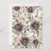 Dusty Mauve & Ivory Bloom Botanische bruiloft Kaart (Achterkant)