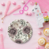 Dusty Mauve & Ivory Bloom Botanische bruiloft Papieren Bordje (Feest)