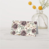 Dusty Mauve & Ivory Bloom Botanische bruiloft Plaatskaartje (Achterkant)