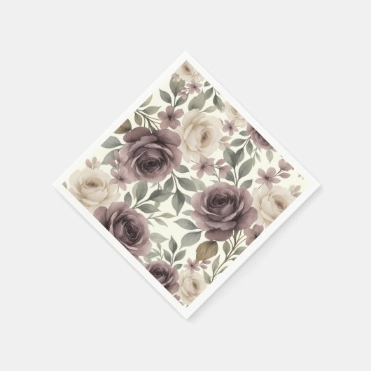 Dusty Mauve & Ivory Bloom Botanische bruiloft Servet (Hoek)