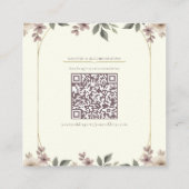 Dusty Mauve & Ivory Bloom Botanische bruiloft Vierkante Visitekaartje (Achterkant)